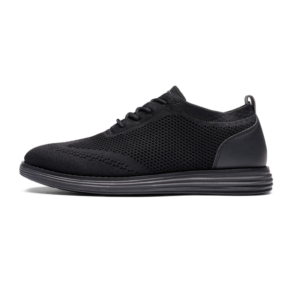 [KnitFlex Breeze+] Men's Mesh Wingtip Oxford Sneakers - ALL BLACK - 2